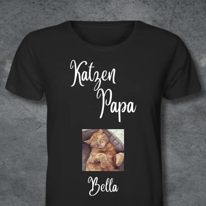 KATZENPAPA / KATZENMAMA PERSONALISIERTES SHIRT ( FOTO + NAMEN )